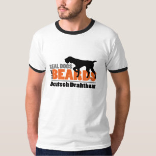 Verkliga hundar har skägg - Deutsch Drahthaar Tee Shirt