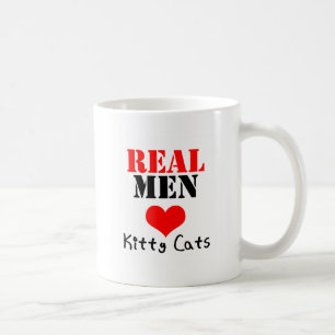 Verkliga kattungar för manarhjärta (kärlek) kaffemugg
