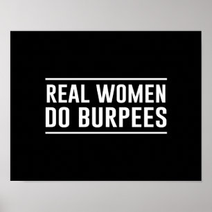 Verkliga kvinnor gör Burpees Poster