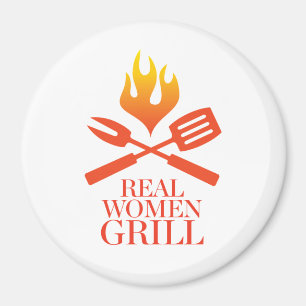 Verkliga kvinnor grillar magnet