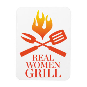 Verkliga kvinnor grillar magnet