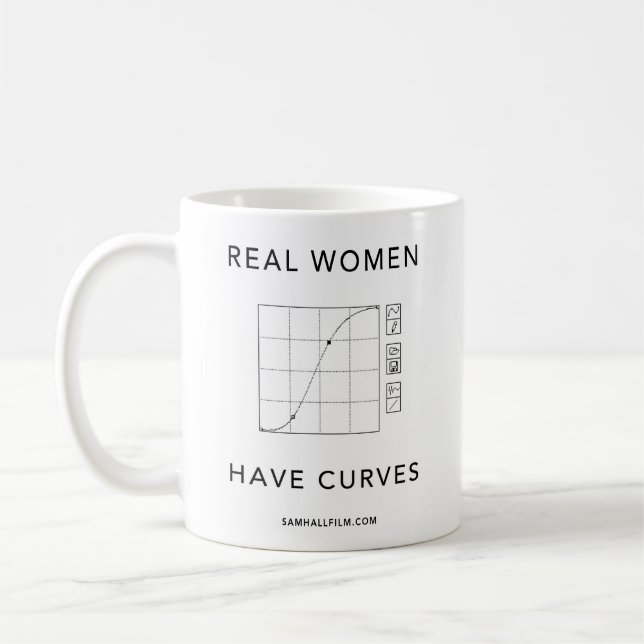 Verkliga kvinnor har kurvor kaffemugg (Vänster)