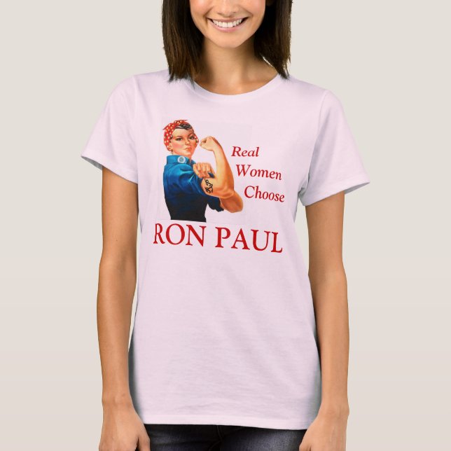 Verkliga kvinnor väljer Ron Paul T Shirt (Framsida)