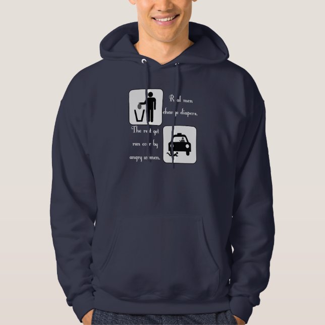 Verkliga manarändringsblöjor (vit) sweatshirt (Framsida)