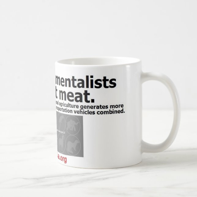 verkliga miljöaktivister äter inte kött kaffemugg (Höger)