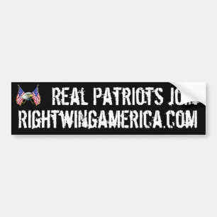Verkliga patrioter går med Rightwingamerica.com. Bildekal