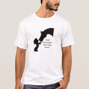 verkliga princesses kysser inte paddor tee shirt