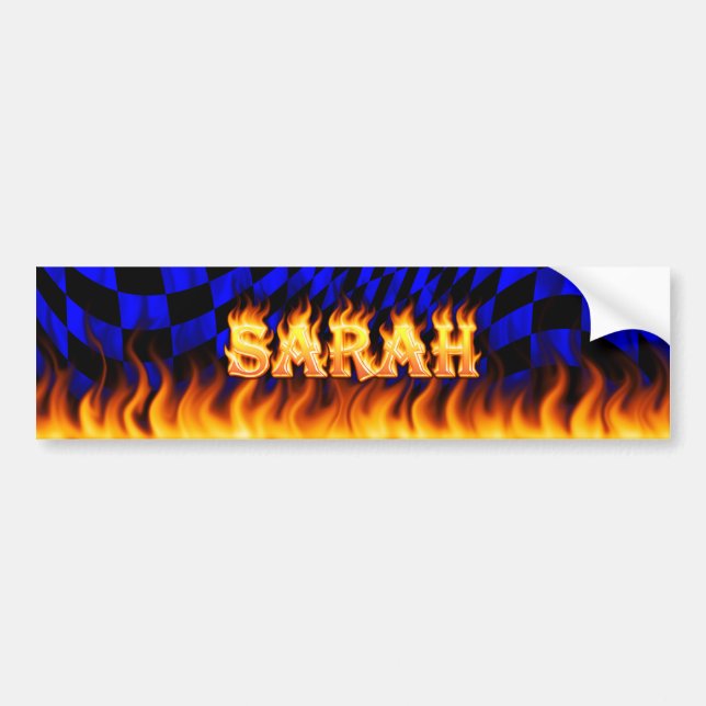 Verkliga Sarah avfyrar och flammar bildekaldesign Bildekal (Framsidan)