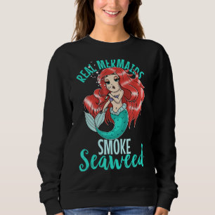 Verkliga Sjöjungfruar Rökning Sjögräs Vuxen Kvinno T Shirt