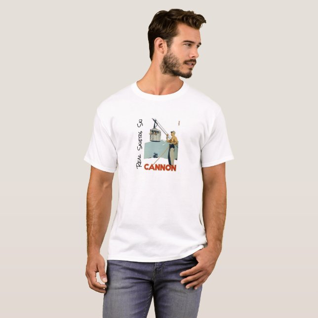 Verkliga Skiers skidar kanonberg T Shirt (Hel framsida)