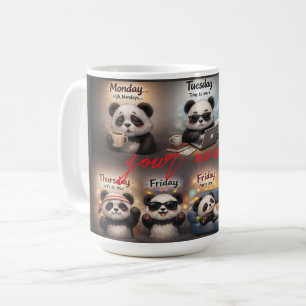 Verkliga söta pandas känslor för varje dag av kaffemugg