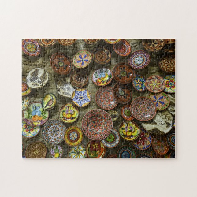 Verkliga spansk-spanska tallrikar Jigszawa Puzzle Pussel (Horisontell)