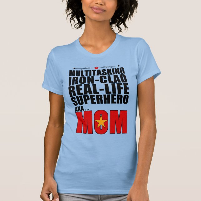 Verkliga superhjälten Mamma T Shirt (Framsida)