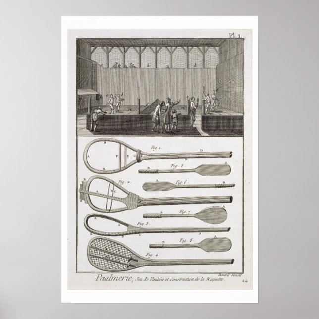 Verkliga tennis och byggandet av racker, från poster (Framsidan)