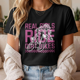 Verkliga tjejer kör dirt bikes Motocross T Shirt