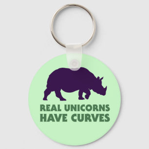 Verkliga Unicorns har kurvor Keychain Nyckelring