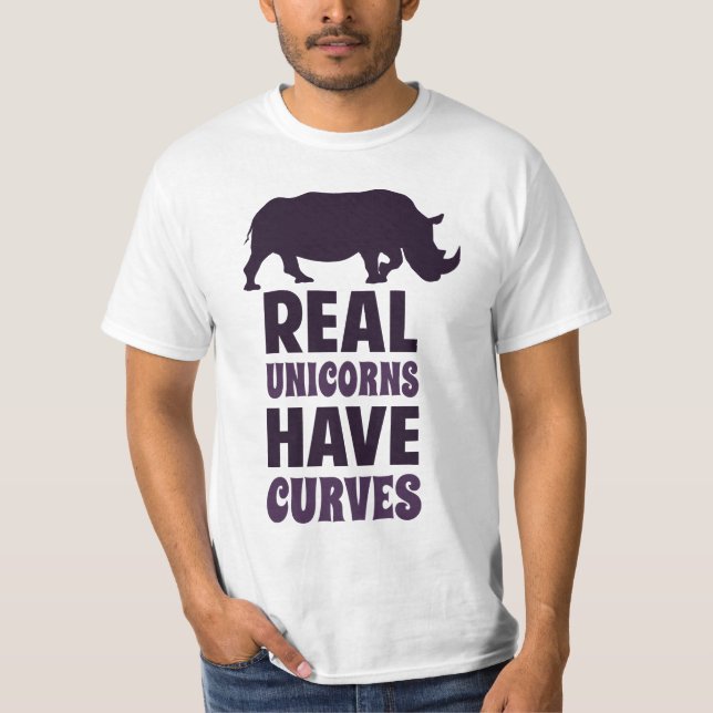 Verkliga Unicorns har kurvor Tröja (Framsida)