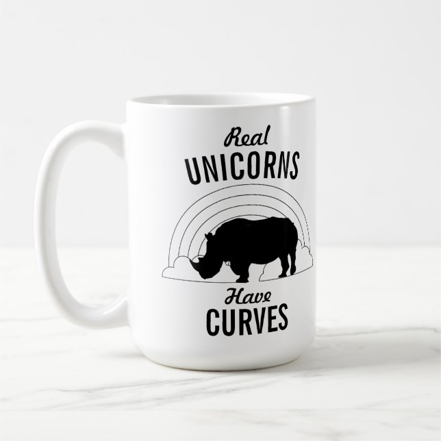 Verkliga Unicorns har rolig kurvor Kaffemugg (Vänster)