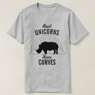 Verkliga Unicorns har rolig noshörning för kurvo Tee