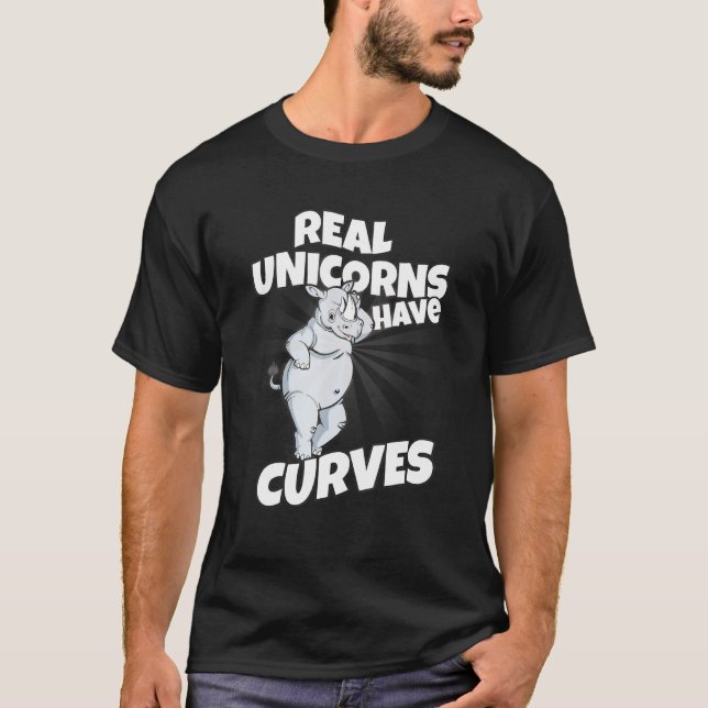 Verkliga universitet har Kurvor Rhinocorn T Shirt (Framsida)