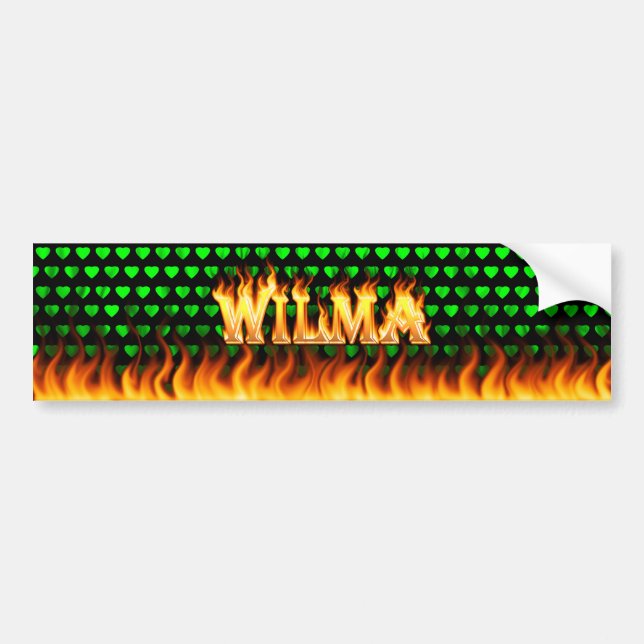 Verkliga Wilma avfyrar och flammar bildekaldesign Bildekal (Framsidan)