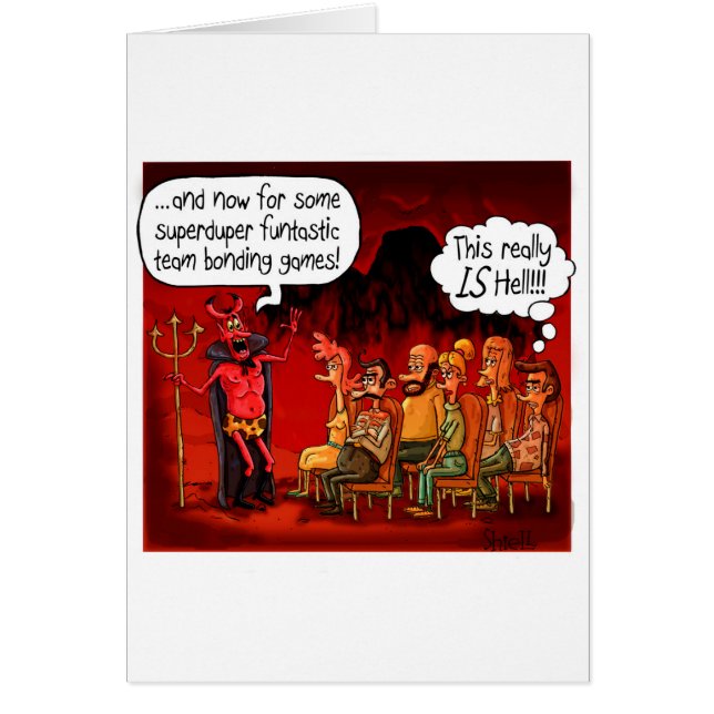 VERKLIGEN ÄR HELL FUNNY GIFT HÄLSNINGSKORT (Framsidan)