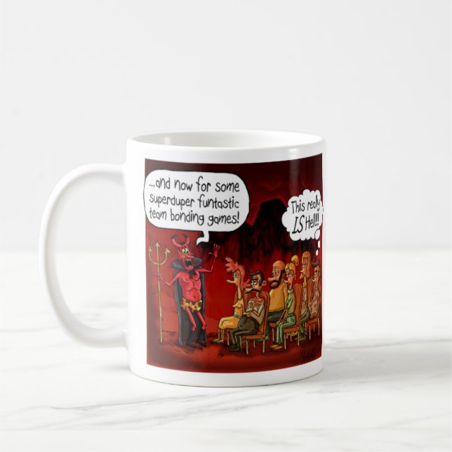 VERKLIGEN ÄR HELL FUNNY GIFT KAFFEMUGG (Vänster)