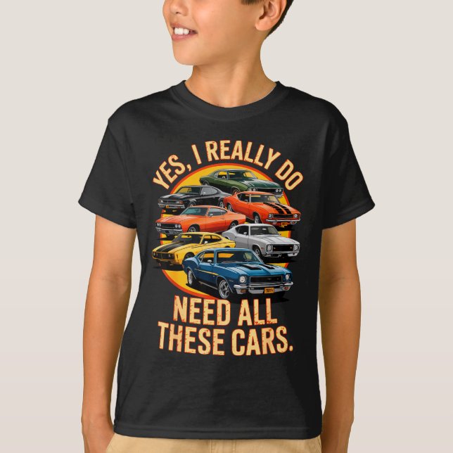 Verkligen Behöver Ja Alla Bilar Retro T Shirt (Framsida)