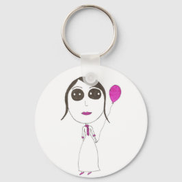 Verkligen Big Head Girl Nyckelring