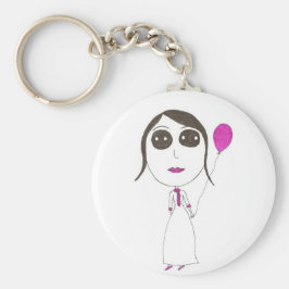 Verkligen Big Head Girl Nyckelring