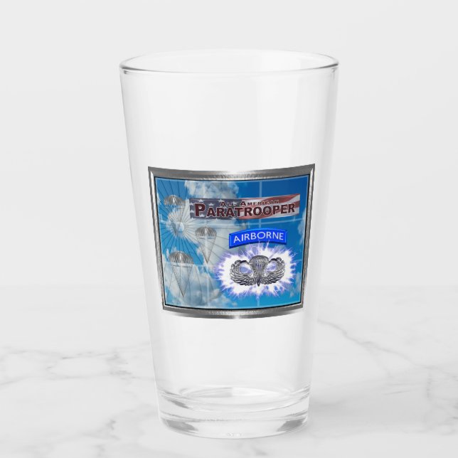 Verkligen Coola American Paratrooper Flagga Glaskopp (Framsida)