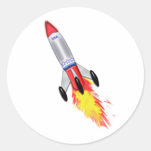 Verkligen Coola Rocket Runt Klistermärke