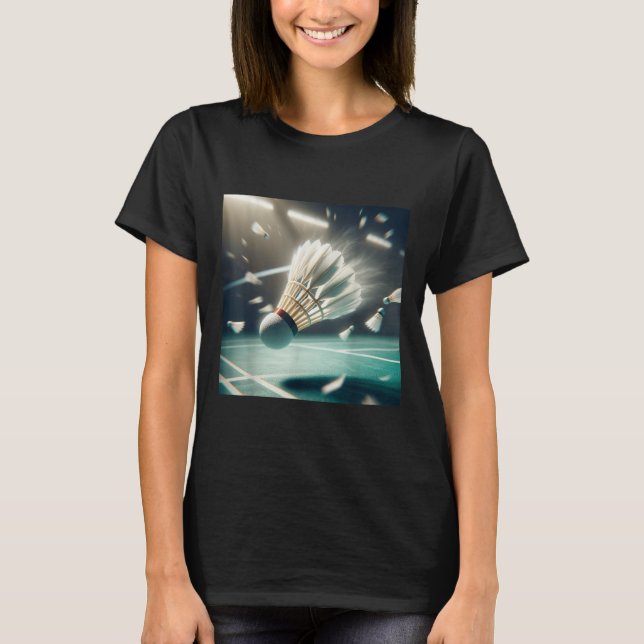 Verkligen gillar badminton shuttle birdie  t shirt (Framsida)