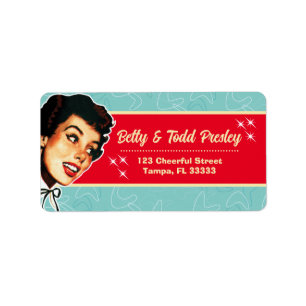 Verkligen Retro Gal-Adressetiketter Adressetikett