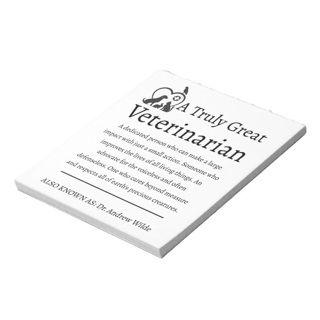Verkligen Underbar Djuromsorg veterinär Anteckningsblock (Roterad)