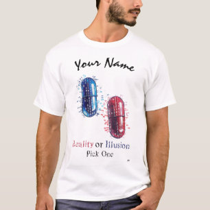 Verklighet eller illusion   Cyberpunk Red and Blue T Shirt