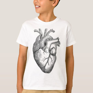 Verkligt Anatomiskt humant hjärta Teckning T Shirt