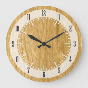 Verkligt avläst fanér för kronasnittOak Stor Klocka