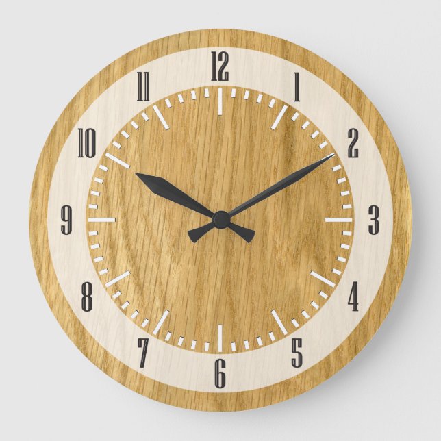 Verkligt avläst fanér för kronasnittOak Stor Klocka (Framsida)