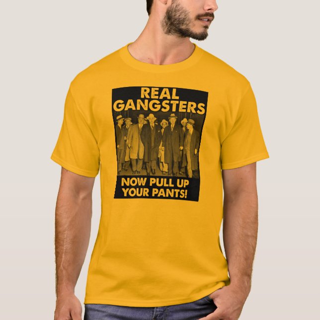 Verkligt gangsterhandtag upp din roliga T-tröja Tee (Framsida)