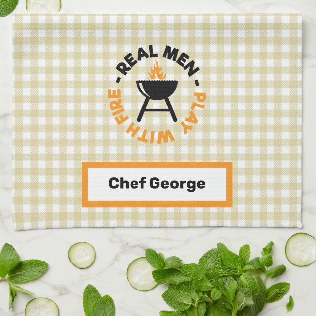 Verkligt Manar leker med brandgaller Kökshandduk (Vikta)