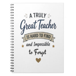 Verkligt Stor Lärare Omöjlig att Glömma Anteckningsbok