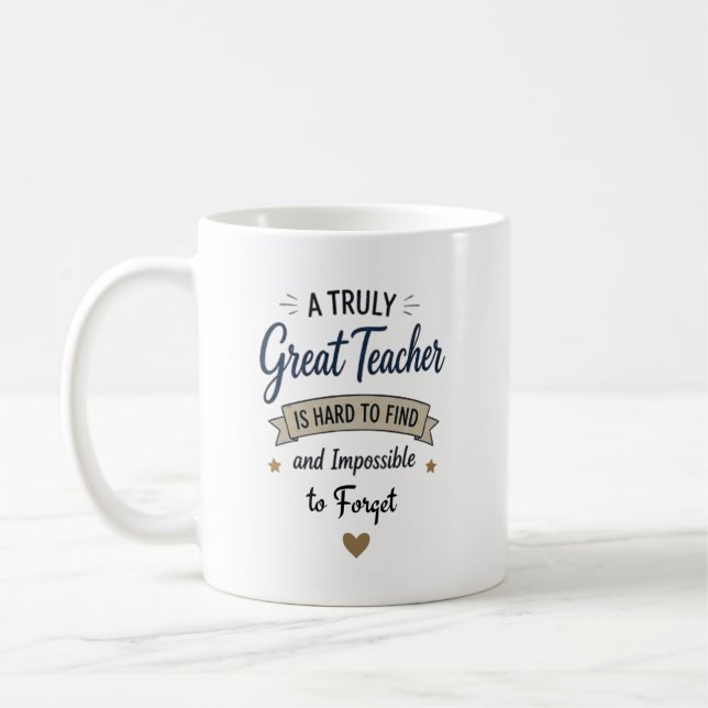 Verkligt Stor Lärare Omöjlig att Glömma Kaffemugg (Vänster)