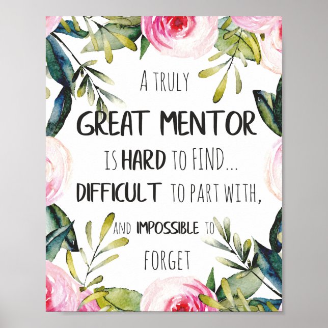 Verkligt Stor mentor Gåva Mentor Tacksamhet Citat Poster (Framsidan)