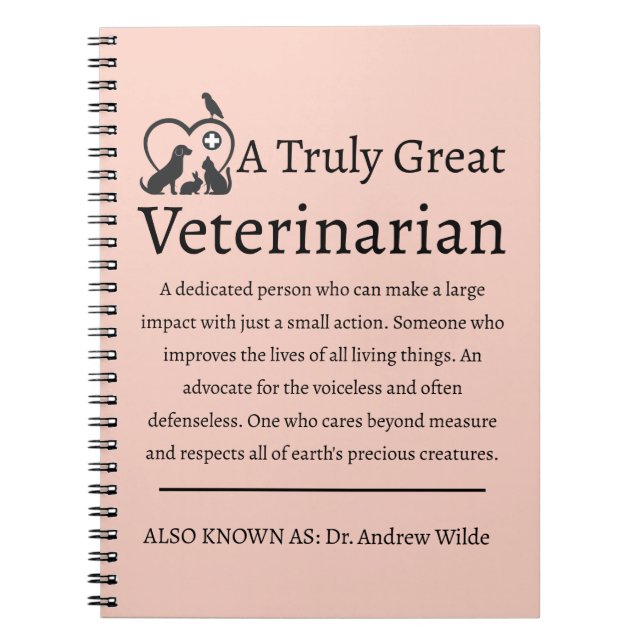 Verkligt Underbar veterinär Anteckningsbok (Framsidan)