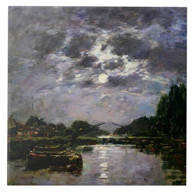 Verkställa av månen, 1891 (olja på kanfas) kakelplatta (Framsidan)