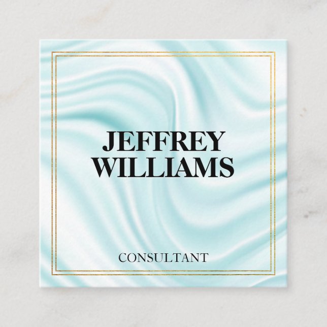 verkställande | GULD DUBBLA GRÄNS | Silky Drapery Fyrkantigt Visitkort (Framsida)
