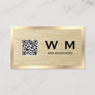 Verkställande Guld Trä Grain QR-kod Visitkort
