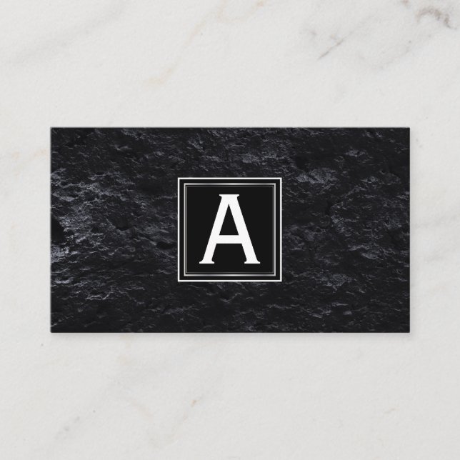 verkställande | Monogram | Slate Corporate Visitkort (Framsida)
