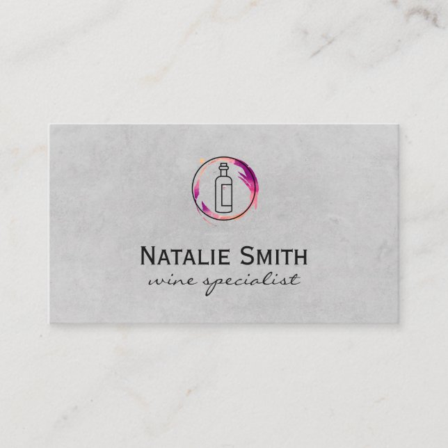 Verkställande Vin Flaska och Stain Visitkort (Framsida)
